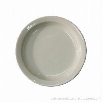 6.5-inch Narrow rim ceramic plate, ideal for hotel, CIQ-/FDA-/LFGB-approved